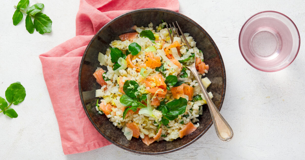 Risotto met gerookte zalm Recepten uit onze maaltijdboxen Crisp Weekbox
