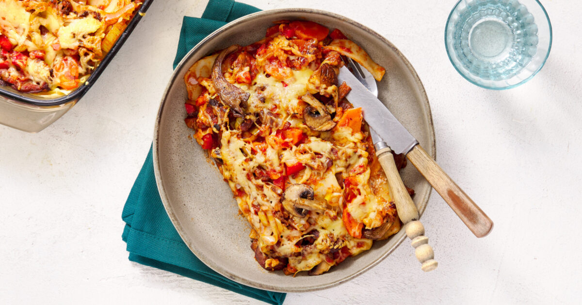 Snelle gevulde lasagne met paddenstoelen en walnoot | Recepten uit onze ...
