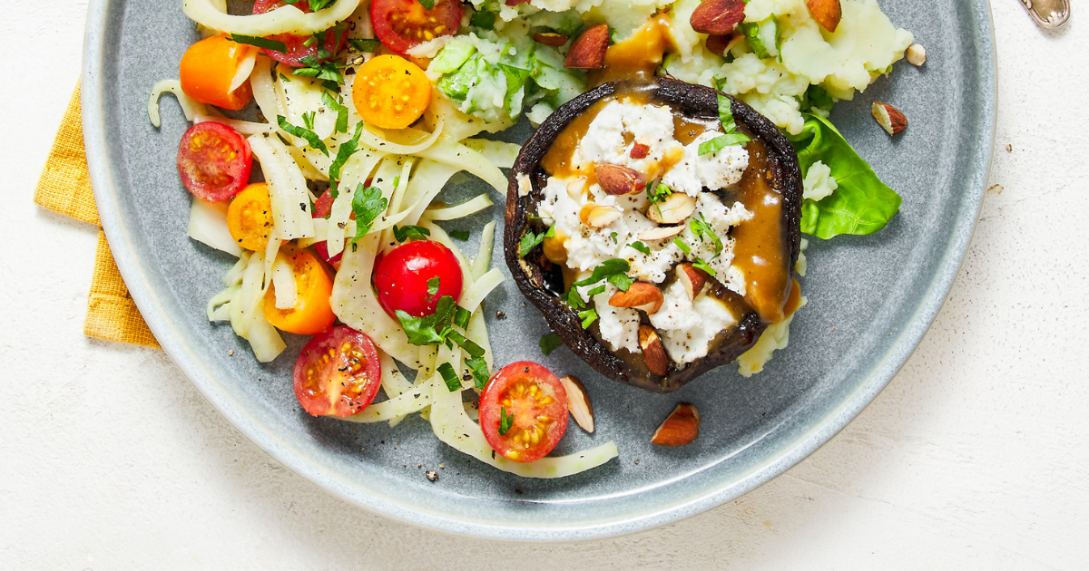 Een portobello met vinaigrette Recepten uit onze maaltijdboxen
