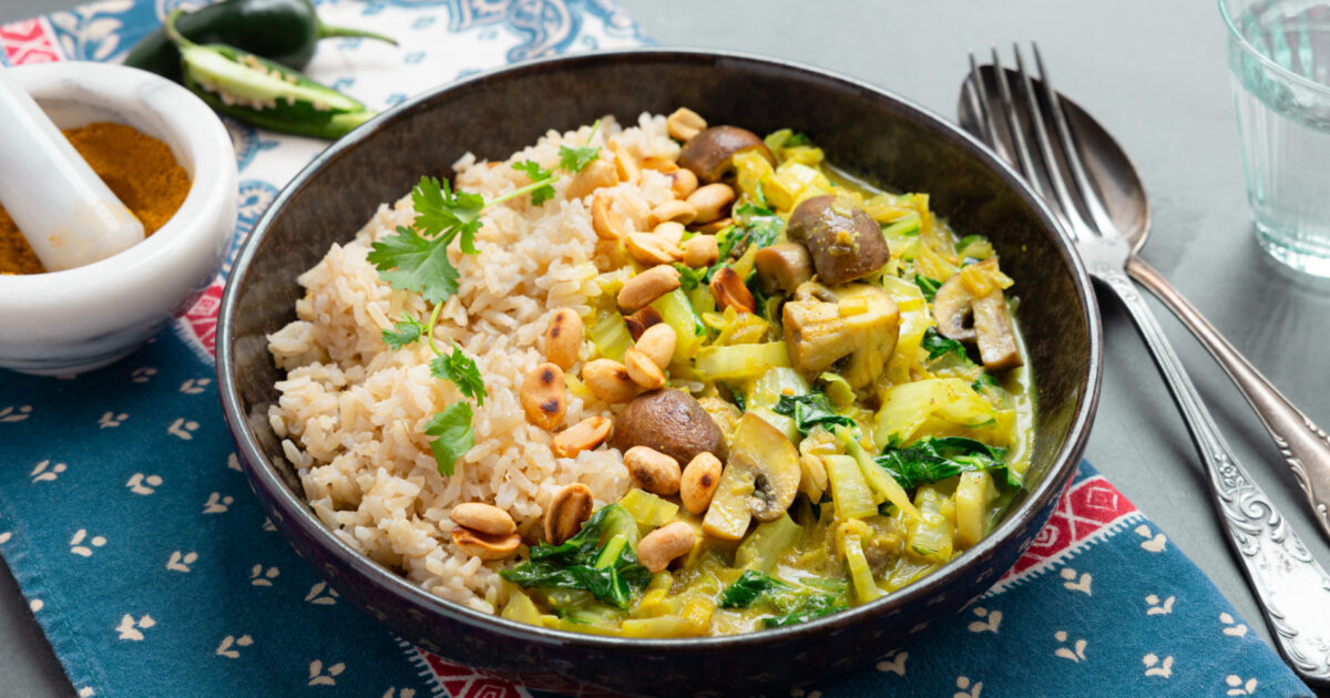 Gele curry met rijst | Recepten uit onze maaltijdboxen | Crisp Weekbox