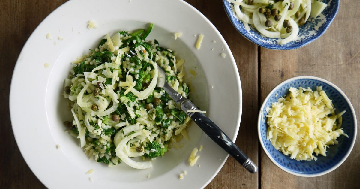 Zomerse risotto met spinazie en venkel Recepten uit onze